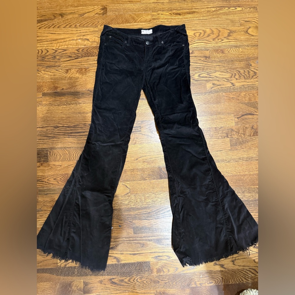 Free People Black Flared Corduroy Pants